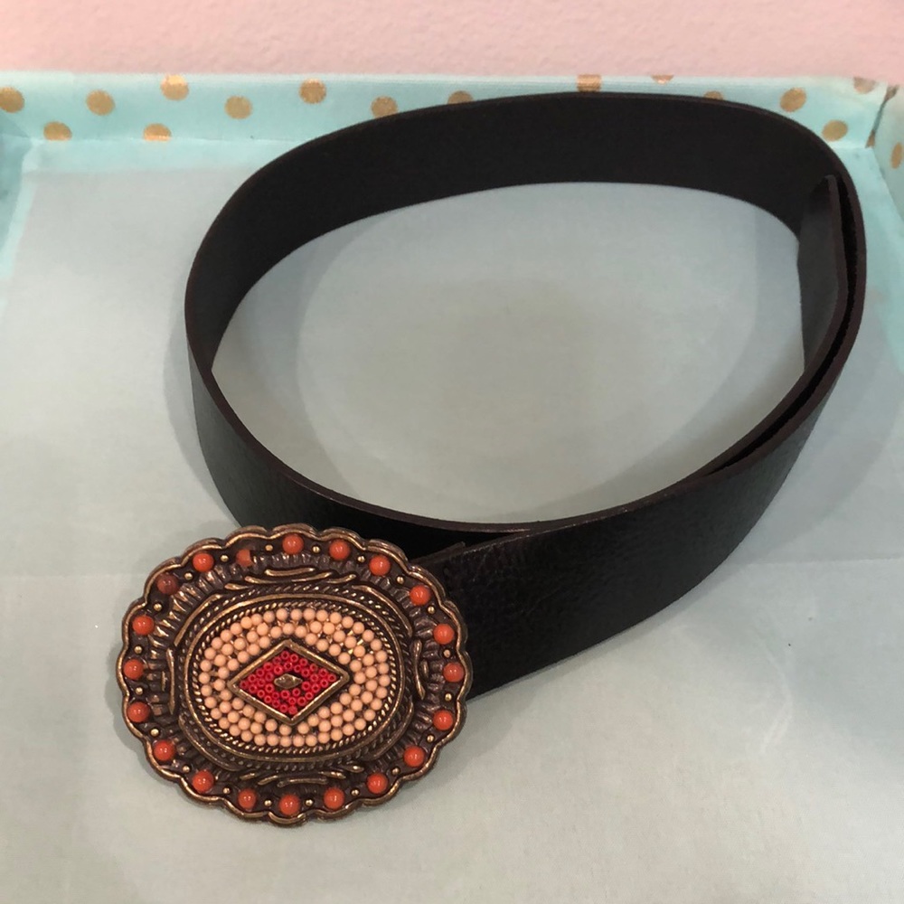 Chinese Laundry Beaded Leather Belt Bohemian Small